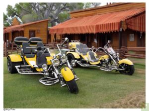 Bikers au saloon, les montures se reposent